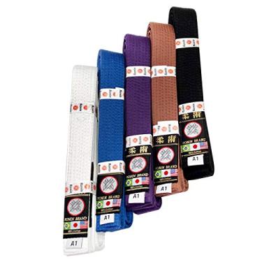 Imagem de Cinto Jiu Jitsu BJJ Gi da Ronin – Cinto Jiu Jitsu brasileiro com tecido de poliéster/algodão – branco, azul, roxo, marrom, preto – perfeito para treinamento ou competição, Roxa, A3