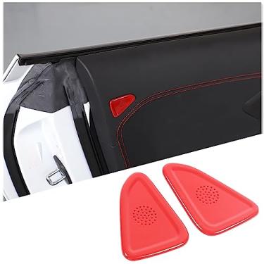 Imagem de Daeiclru Capa de alto-falante de porta lateral de carro compatível com Chevrolet Corvette C8 2020-2023, guarnições de capa de anel de som de alto-falante pequeno para porta ABS, acessórios internos, 2