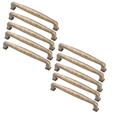 Imagem de 10 maçanetas de armário de cozinha, puxadores de móveis antigos acessórios de ferragens puxadores de porta puxadores de gaveta puxadores de armário puxadores de puxar (estilo B distância do furo 128