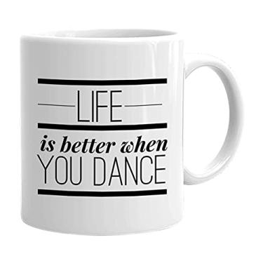 Imagem de Caneca dançante para meninas e irmãs de 325 ml Caneca de chá com citações engraçadas dança nos saltos deve contar como um superpoder - Ideia exclusiva de presentes para professores de dança e pessoas para festa no clube