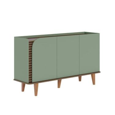 Imagem de Aparador Buffet Sala De Jantar 3 Portas Ewa 136cm Verde Pistache-amêndoa C04 - D`rossi