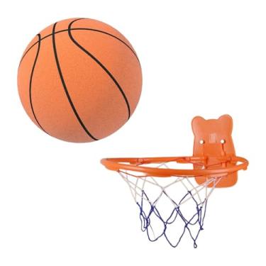 Imagem de Dynwave Bola de basquete silenciosa com aro, bola saltitante, baixo ruído, bola de treinamento interno, portátil, bola de brinquedo para crianças, bola para, Laranja
