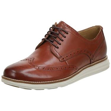 Imagem de Cole Haan Sapato Oxford masculino original Grand Shortwing, Couro Woodbury/Marfim, 12 Wide