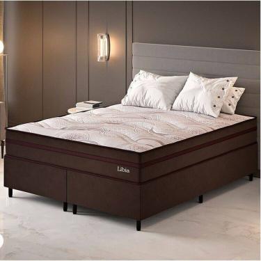 Imagem de Conjunto Colchão Ortopédico e Base Box Queen 68x158x198cm Libia Yescasa Marrom