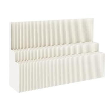 Imagem de Biombos e Divisórias Divisor De Sala Portátil Dobrável, Painel De Papel, Tela De Privacidade Com Prateleiras De Armazenamento, Divisor De Parede Autônomo Para Separação De Ambientes, Branco(300x200cm/