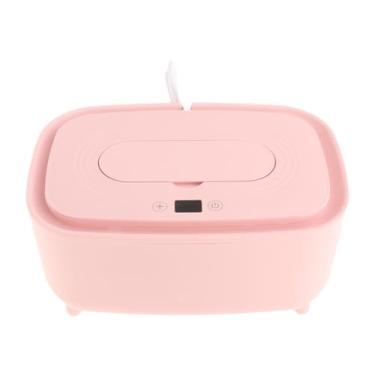Imagem de Amagogo Aquecedor de lenços umedecidos com display digital e temperatura constante, aquecedor de fraldas portátil, dispensador de lenços umedecidos para, Rosa