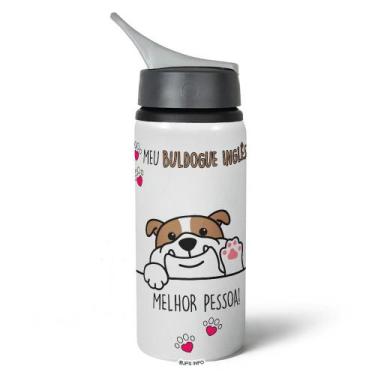 Imagem de Garrafa Squeeze NK - Meu Buldogue inglês, melhor pessoa! - JPS INFO