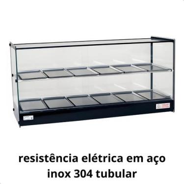 Imagem de Estufa vitrine aquecedor salgados dupla 12 bandejas led 220v - TITA