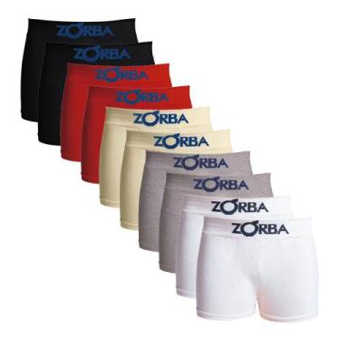 Imagem de Kit 10 Cuecas Boxer Zorba Algodão Infantil 678 Sortidas - Cor Sortido,
