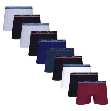 Imagem de Kit 10 Cuecas Box Boxer Lupo de Algodão Sortidas, P, Sortido 2