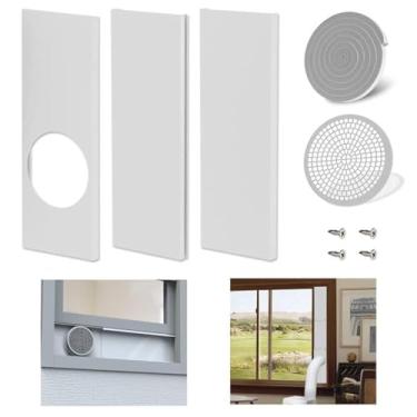 Imagem de Kit de janela de ar condicionado portátil com acoplador de parada de pássaros, kit de ventilação CA compatível com mangueira CA de exaustão de 14 cm de diâmetro, placa de vedação de substituição CA