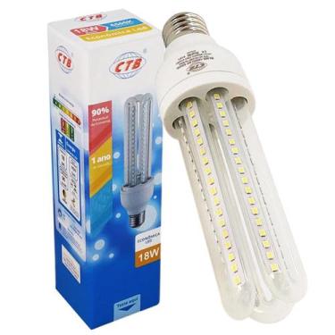 Imagem de Lâmpada Led Compacta Milho 18w 3u Bivolt E27 Quente 3000k - CTB, 110V/