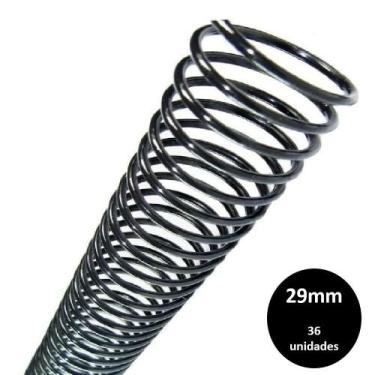 Imagem de Espiral Plastico para encadernação 29mm Preto c/ 36Pcs - MARES