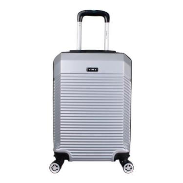 Imagem de Mala de Embarque Viagem Pequena ABS 4 Rodas Giro 360 - Yins, Prata