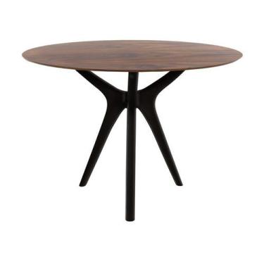 Imagem de Mesa Graveto - Base Preta -  Redonda 124cm - Madeira Pau Ferro - shops