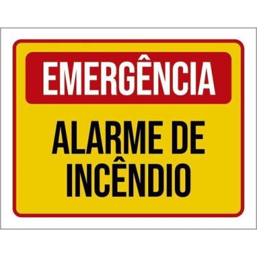 Imagem de Placa De Sinalização - Emergência Alarme Incêndio 27X35 - Sinalizo
