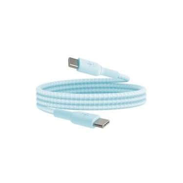 Imagem de Belkin Cabo USB-C para USB-C trançado BoostCharge (1 m/1 m) para iPhone 16, iPhone 16 Pro, iPhone 16 Pro Max, Galaxy S25, S24, Galaxy Note, Pixel 9 e 8, iPad Pro, Nintendo Switch 2 e mais - Azul
