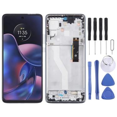 Imagem de Substituição da tela móvel Para Motorola Edge 2022 Digitalizador de tela LCD OEM Montagem completa com quadro (preto) Ecrã LCD