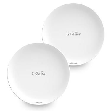 Imagem de EnGenius Wi-Fi 6 (802.11ax) 5GHz 1.200 Mbps, ponte sem fio externa 2x2, 26 dBm, antena direcional de 19 dBi de alto ganho, caixa IP-55, até 10 km ponto a ponto [kit EnStation6]