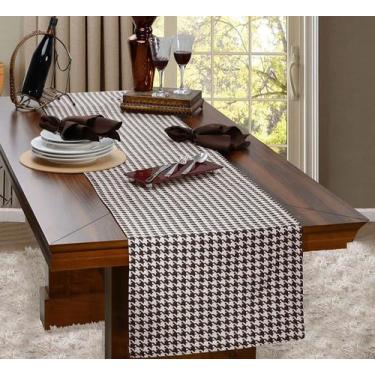 Imagem de Caminho de Mesa Jacquard Bahamas Marrom - FASTLAR, 43X140cm