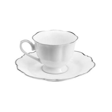 Imagem de Cj 6 Xícaras Porcelana c Pires Maldivas Wolff 80ml Branco