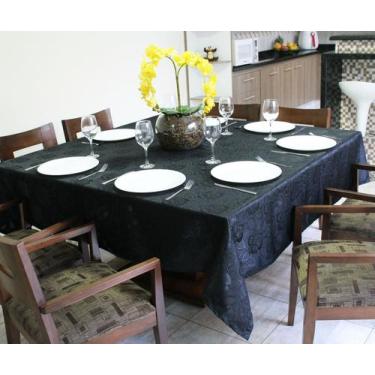 Imagem de Toalha de Mesa Jacquard Quadrada 8 Lugares Mesa Grande Jantar Decoraçã