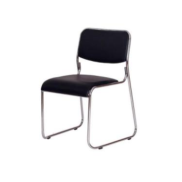 Imagem de Cadeira Escritório Interlocutor Dakar Preta Base Fixa Cromada - AJ