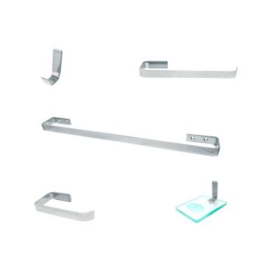 Imagem de Kit Acessórios Para Banheiro Chapa Grossa 5 Peças Polido - Montelar Mó