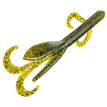 Imagem de Strike King Iscas, KVD Perfect Plastic Magnum Game Isca macia, água doce, 13 cm de comprimento, floco vermelho melancia, pacote com 6