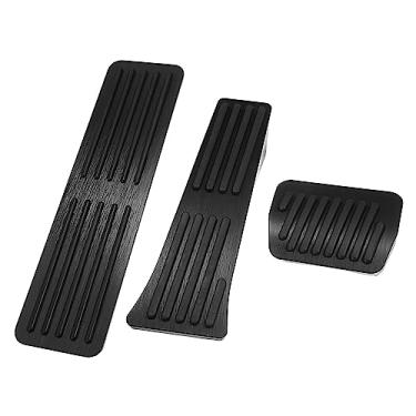 Imagem de VekAuto Acelerador de gás de carro, 3 peças, capa de pedal de freio compatível com Ford Explorer 2020-2023, liga de alumínio antiderrapante preta