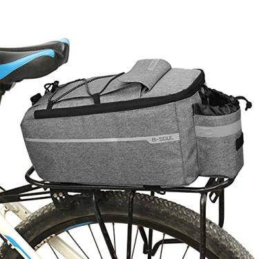 Imagem de ZTZ Bolsa para bicicletas, bolsa de carga para banco traseiro de bicicleta, bagagem de armazenamento traseira de bicicleta, bolsa isolada de 8 L, bolsa de armazenamento à prova d'água com listras