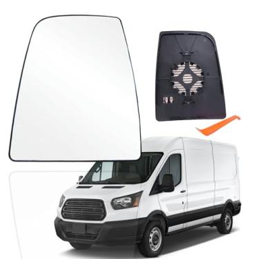 Imagem de Vidro espelhado aquecido do lado esquerdo do motorista compatível com Ford Transit T150 T250 T350 2014-Up, vidro superior com placa de apoio, sem escurecimento automático