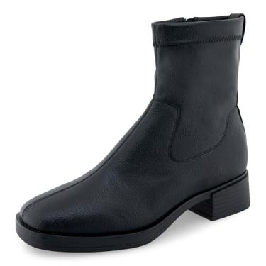 Imagem de Aerosoles Bota feminina de cano curto Dazzy, Couro sintético elástico preto, 8.5 Wide