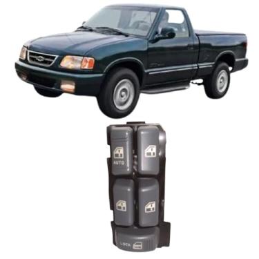 Imagem de Interruptor vidro Eletrico quadruplo S10 Blazer 1995 Em diante Gran Blazer 1997 Ate 2002 LE com trava de portas 17 terminais LED branco 15151362