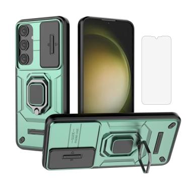 Imagem de Asuwish Capa de celular para Samsung Galaxy S24 Plus S24+ 5G com capa deslizante para câmera de vidro temperado, suporte de anel, resistente, fina, célula protetora S24plus 24S + S 24 24+ mulheres