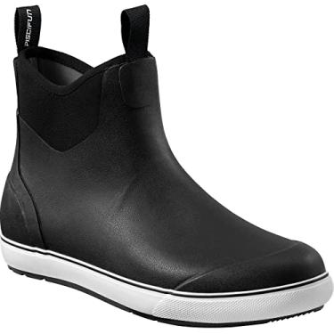 Imagem de Piscifun Masculino Botas de Convés Masculinas, Botas de Chuva de Pesca Impermeáveis, Botas de Borracha Antiderrapantes com Forro de Neoprene Respirável, Pretas, 12
