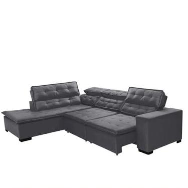 Imagem de Sofá Canto Reclinável Reclinável 4 Lugares Chaise Pillow 280x220cm Cin