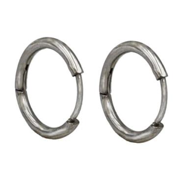 Imagem de Brincos Argola Fina 10mm Masculino Feminino Articulada  Pequeno 1 par 