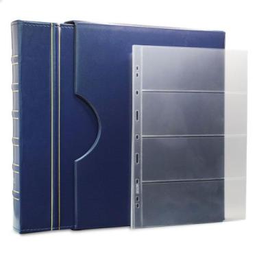 Imagem de Álbum de Luxo Azul 20 Folhas para 80 Cédulas 3BZN G - Caravelas Coleçõ