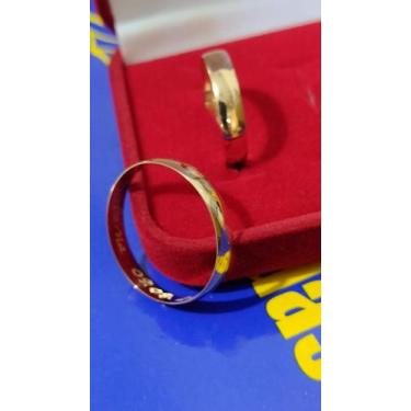 Imagem de Alianças Boleadas Namoro Casamento Ouro 18 kilates Noivado 4 mm 5.10 G