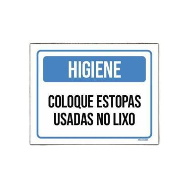 Imagem de Placa Higiene Coloque Estopas Usadas No Lixo 36X46
