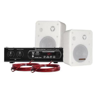 Imagem de Kit Som Ambiente 200w Musical Ambience 2000 Branco Hayonik