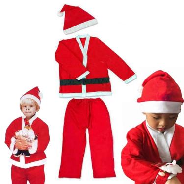 Imagem de Roupa Papai Noel Infantil Natalina Fantasia Criança Natal Comemoraçao Fim de Ano Evento