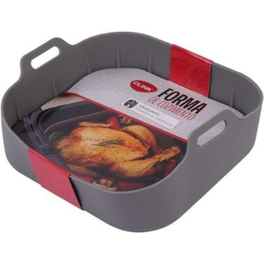 Imagem de Forma de Silicone Quadrada para Airfryer 19cm Fritadeira Elétrica 5 a 