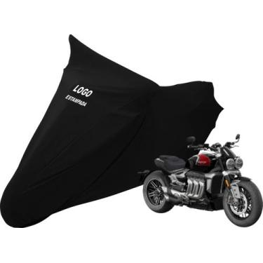 Imagem de Capa Tecido Resistente Para Moto Com Logo Triumph Rocket 3 R - Mz, Pre