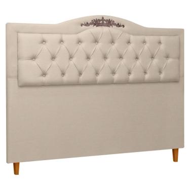 Imagem de Cabeceira Estofada Provençal 140cm para Cama Box Casal Linho - SOFA STORE