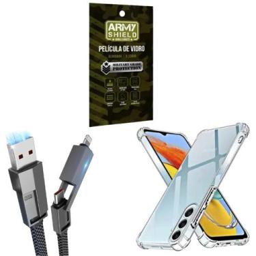 Imagem de Capa Capinha Antishock Samsung Galaxy A05 + Cabo Tipo-C 4 em 1 + Pelic