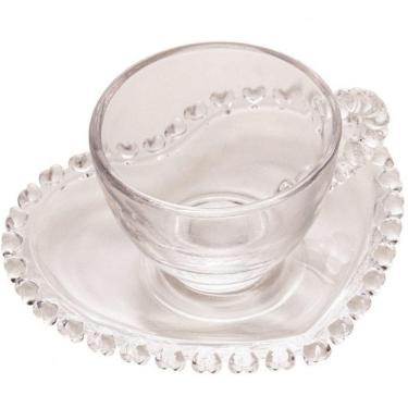 Imagem de Xicara De Cafe Com Pires Cristal Coração 80 Ml - Lyor
