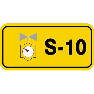 Imagem de Accuform TDJ310XVE Adesivo Dura-Vinil "S-10 Steam" Etiqueta padrão de fonte de energia, 3,5 cm L x 7,6 cm C, preto/cinza/vermelho/branco em amarelo