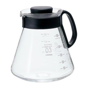 Imagem de Hario V60 Glass Range Servidor de café para servir sobre a garrafa segura para micro-ondas 800 ml, preto